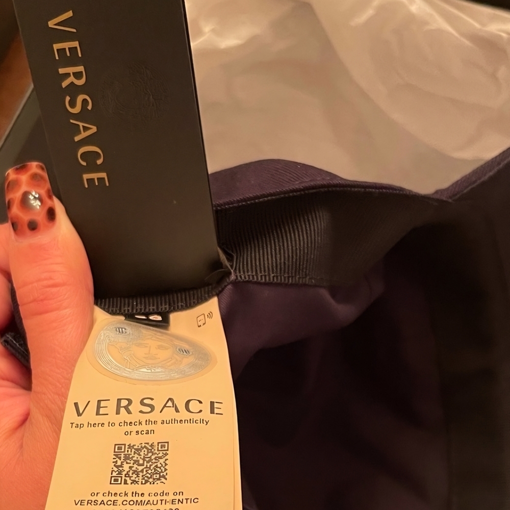 RARE Versace Safety Pin Logo Embroidered Baseball Cap Hat Size 58 $575 (NWT) - Picture 4 of 4